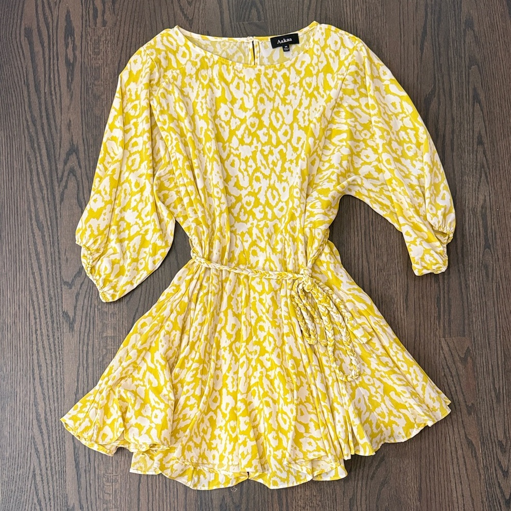 Vici Collection Aakaa Yellow Leopard Dress